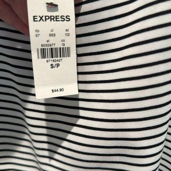 Express Black and White Stripe Tank Top Blouse with Lace Racerback - NWT - Picture 6 of 6
